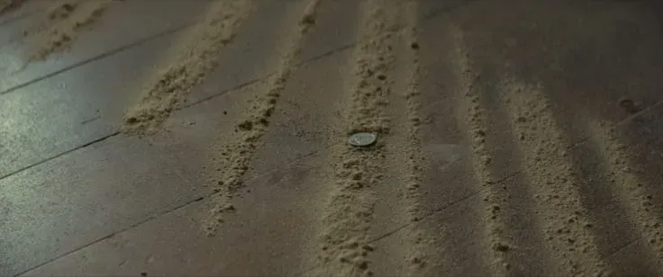 Dust lines on the floor